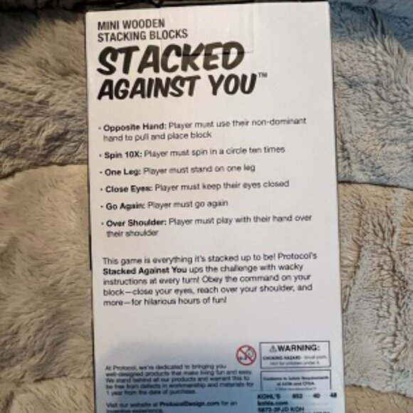 NWT Protocol STACKED AGAINST YOU Mini Wood Stacking Block Game - Picture 3 of 5